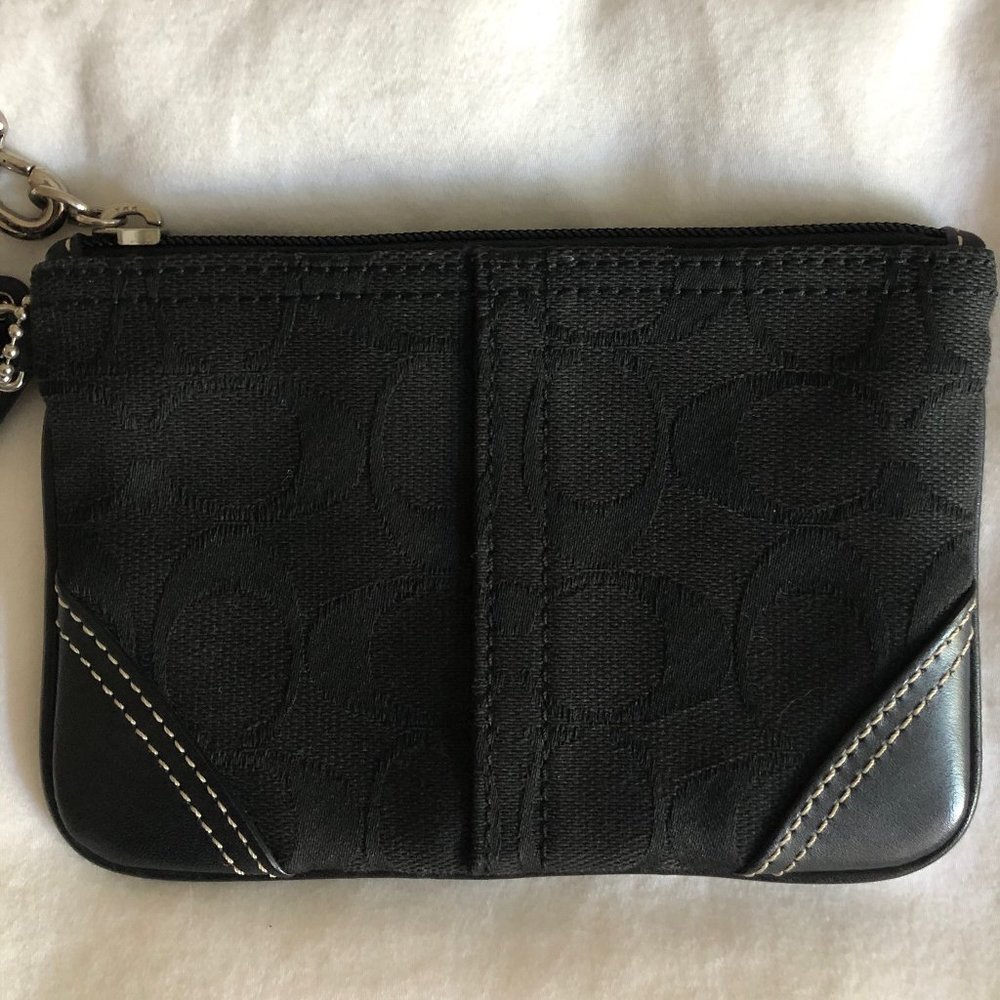 Coach wristlet - black signature fabric